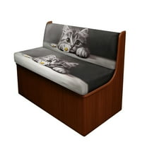 FOR U DESIGNS Cat Daisy Print 2 Pcs RV Dinette Cushion Covers Waterproof Camper Cushion Slipcover Stretch Sofa Furniture Protector Include1 Backrest Covers and 1 Bench Covers