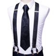 thumbnail image 4 of Conjunto de Tirantes Barry.Wang para Hombre Azul Negro con Corbata, 4 of 4