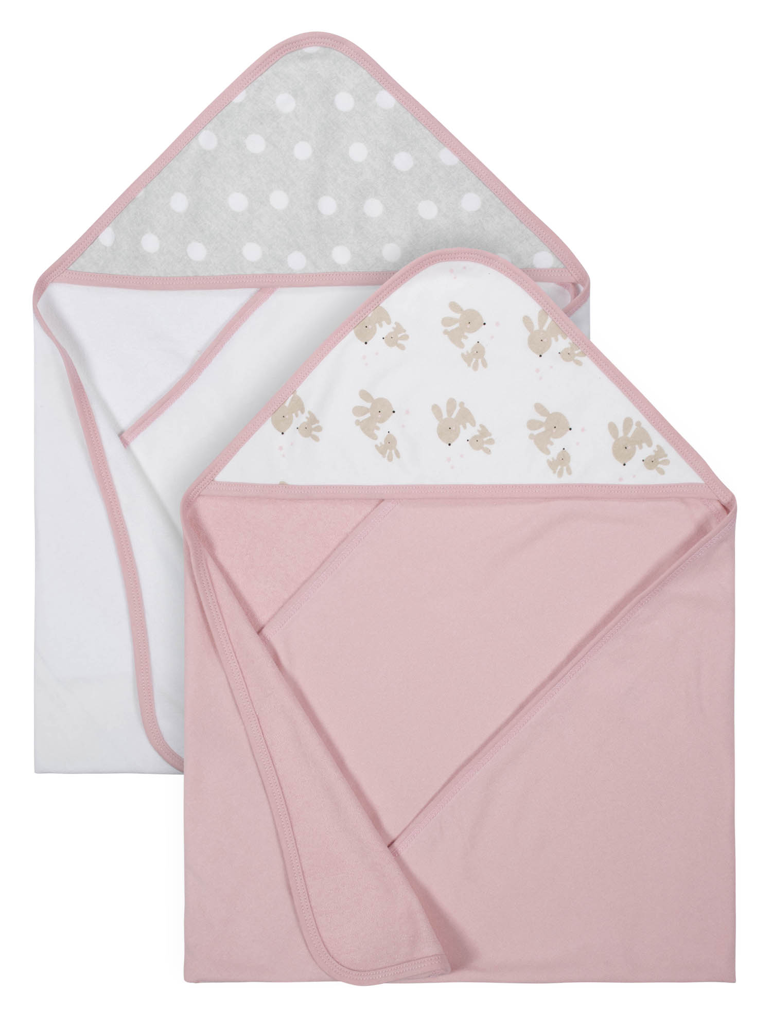 Wonder Nation Baby Girls Hooded Towel and Washcloth Set, 12-Piece