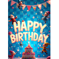 thumbnail image 4 of Colorful and Lively Happy Birthday Banner with Adorable Cartoon Characters Background Party Decoration Ideal for Birthday Parties Photography Backdrops Children Celebrations and Photo Props, 4 of 7