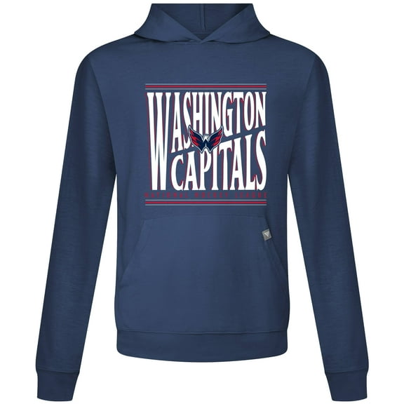 Men's Levelwear  Navy Washington Capitals Relay Powerhouse Pullover Hoodie