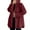 Wine, variant on Admvng Women's Coats Winter Solid Color Long Sleeved Warm Hooded Cardigan Button Up Cozy Outerwear Long Winter Coats for Women S-2XL