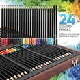 thumbnail image 5 of Deluxe Art Set 88-Piece Artist Studio Set Wood Box Case - Art Supplies For Painting, Drawing, 2 Sketch Pads, 24 Watercolor Paint Colors, 24 Oil Pastels, 24 Colored Pencils, 2 Brush, Art Starter Kit, 5 of 7