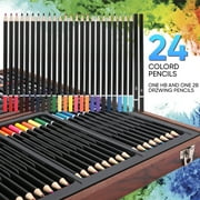 Deluxe Art Set 88-Piece Artist Studio Set Wood Box Case - Art Supplies For Painting, Drawing, 2 Sketch Pads, 24 Watercolor Paint Colors, 24 Oil Pastels, 24 Colored Pencils, 2 Brush, Art Starter Kit