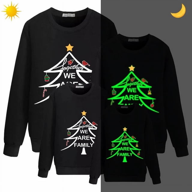 Camiseta navideña a juego para toda la familia, sudadera luminosa de diseño exclusivo