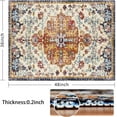 thumbnail image 2 of Office Chair Mat for Hardwood & Tile Floor,Boho Vintage 36"x48" Computer Chair Mat for Rolling Chairs Carpet,Under Desk Non Slip Gaming Rug,Low-Pile Rubber Backing Large Protector Mat (Brown), 2 of 6