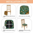 thumbnail image 4 of Green Highland Cow Dinosaur Seat Covers for Dining Room Chairs Set Of 4,Stretch Printed Washable Chair Seat Cover with Elastic Ties and Button,Removable Waterproof Couch Cushion Covers, 4 of 6