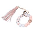 thumbnail image 1 of Llavero pulsera cuentas de silicona llavero de metal estilo borlas colores brillantes pulsera con cuentas para viajes en casa, 1 of 8
