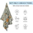 thumbnail image 3 of Yibo Hippie Floral Bath Beach Towel 70s Daisy Vintage Watercolor Floral Striped Fabric Modern Aesthetic Print Soft Bath Towel, 3 of 8