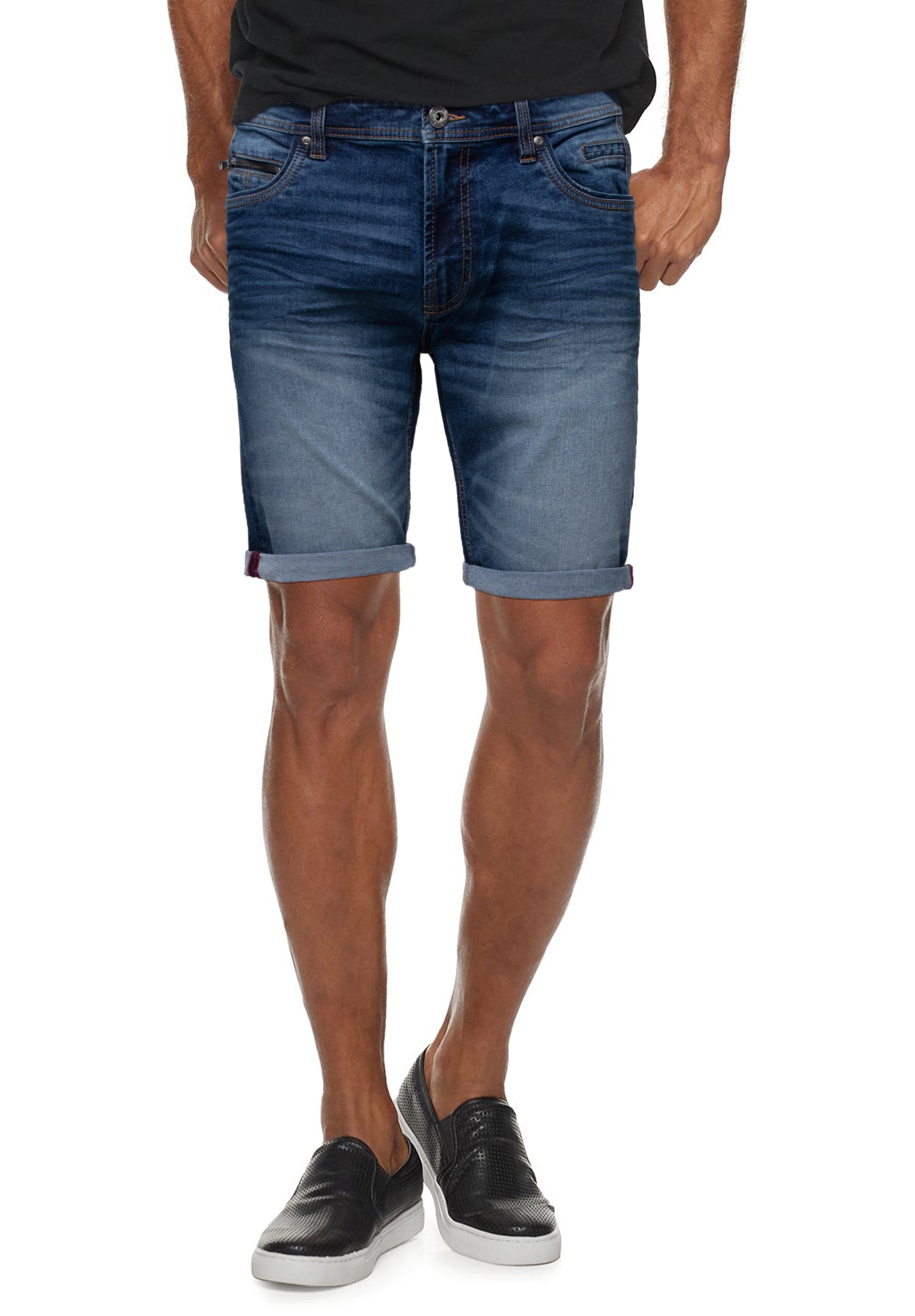 CULTURA Men's Denim Shorts Fashion Roll Up Slim Fit Modern Stretch Jean  Shorts for Men 