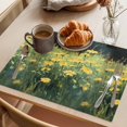 thumbnail image 3 of Modern Oil Painting Grassland Placemats Set of 2, Country Yellow Flower Plant Non-Slip Place Mats Washable Table Mats for Kitchen Dining Table Decorations Indoor/Outdoor, 3 of 9