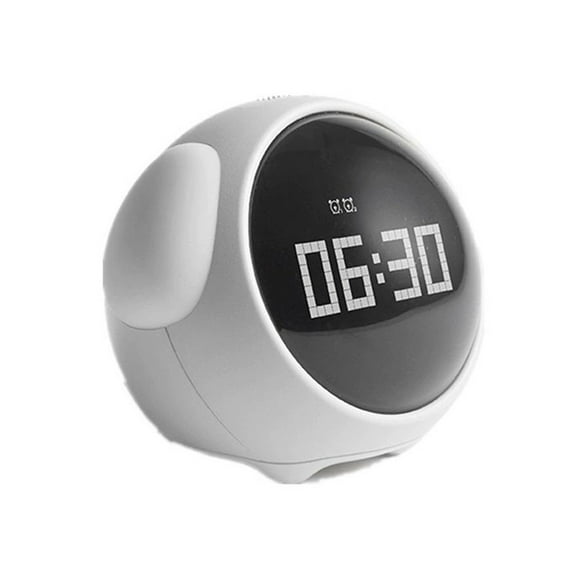 Cute Child Room Alarm Clock Multifunctional Voice Controlled Light Alarm Clock LED Digital Night Mode Expression B