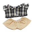 thumbnail image 3 of Mini ropa para muñecas, conjunto de atuendos para muñecas, accesorios adorables para muñecas, regalo para niñas, ropa para vestir muñecas de juguete rejilla negra y caqui, 3 of 8