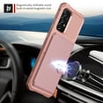 thumbnail image 6 of SaniMore Versatile Case for Samsung Galaxy A73 5G 6.7" 2022, Rugged PC Shell Leather Button Flip Card Pocket Stand Feature Magnetic Car Mount Shockproof Anti-drop Heavy Duty Protective Case, Rosegold, 6 of 7