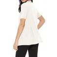 thumbnail image 3 of Women's Casual Short Sleeve Draped Open Front Solid Cardigan, 3 of 5