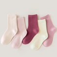 thumbnail image 2 of Odeerbi 5 PCS Cotton Socks for Toddler Boys Girls Cute Soft Crew Socks Children's Student Solid Color Socks, 2 of 4