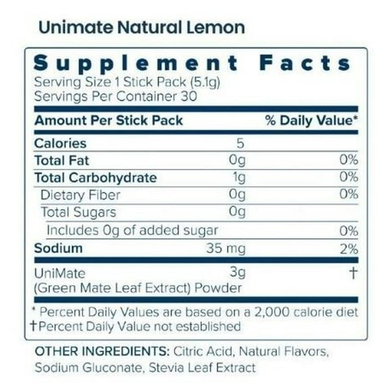 Unicity Unimate Natural Lemon, Supports Wellness, Stamina, Healthy