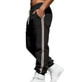 thumbnail image 4 of USNSM Men's Sweat Pants Loose Fit Joggers Casual Striped Pant Elastic Waist Sweatpants Drawstring Pockets Elastic Trousers Black M, 4 of 9