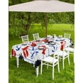 thumbnail image 3 of Outdoor Tablecloth with Umbrella Hole and Zipper Red Lobster Blue Crab Outdoor Tablecloths 60x102 Waterproof Table Cloths Nautical Anchor Patio Table Cloth Cover for Outdoor Tables Picnic Garden, 3 of 5