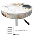 thumbnail image 4 of Fotbe Pumpkin And White Marble Stool Covers Round,Waterproof Round Bar Stool Covers Bar Chair Covers Washable Stool Cushion Slipcover for 12-14 Inch Chair-14 inch, 4 of 7