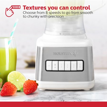 Holstein Housewares 8-Speed Blender 500W Motor, 48 oz Plastic Jar, and Intuitive Controls for Effortless Blending - Elevate Your Culinary Experience Now - Kitchen Essential