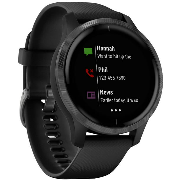 Restored Garmin VENU Black with Slate Hardware GPS Smartwatch, 1.2 In. AMOLED Touchscreen (Refurbished) - Walmart.com
