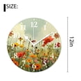 thumbnail image 2 of 12 Inch Wall Clock Battery Operated Silent Clock Decorative for Office, Kitchen, Outdoor, Living Room，Green Flower Lawn Pattern Horizontal Floral Simple, 2 of 4