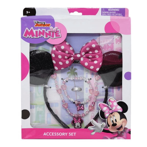 Minnie Ear Shaped Headband & Necklace Set in Box