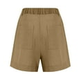 thumbnail image 5 of QATAINLAV Linen Shorts for Women Summer Wide Leg Shorts High Waisted Bermuda Shorts Dressy Casual Work Shorts with Pockets Coffee L Summer Clearance Prime, 5 of 9