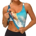 thumbnail image 3 of Fotbe Cloud Cute Hamster Sujetador Deportivo Largo sin Aros para Mujer con Almohadillas y Soporte Medio, Transpirable y Absorbente, Camiseta Tipo Chaleco o Tank Top-Small, 3 of 8
