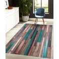 thumbnail image 4 of Wooden Print Decorative Rug, Brown Old Hardwood Floor Plank Grunge Lodge Garage Natural Rural Graphic, Quality Carpet for Bedroom Dorm and Living Room, 6 Sizes, Pastel Pink, by Ambesonne, 4 of 4
