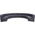 thumbnail image 3 of Maklaine 10-Piece Modular Contemporary Velvet Sectional Sofa in Gray, 3 of 7