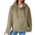 thumbnail image 3 of VISALY Hoodies Pullover Drawstring Sweatshirt Women's Fashion Clothes for Every Occasion Cotton Linen Cardigan Summer Chic Oversized Sweatshirt Waffle Sweater Fall Sweatshirt Light Green 3Xl, 3 of 9