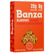 Banza Elbows Pasta - Gluten Free, High Protein, and Lower Carb Shelf-Stable Pasta, 8oz