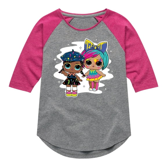 LOL Surprise! Dolls - Drip Drop Painting Girls - Toddler & Youth Girls Raglan Graphic T-Shirt