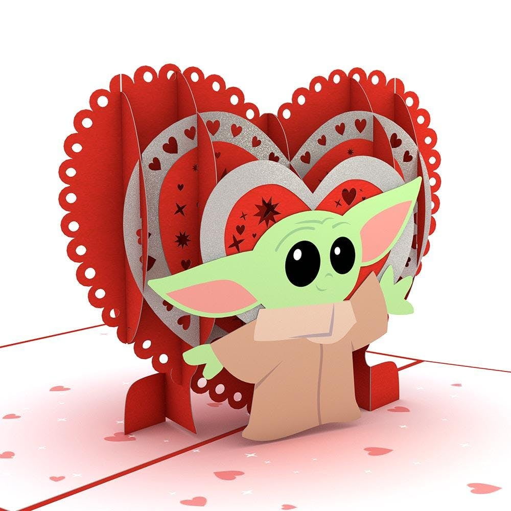 Lovepop Star Wars Mandalorian Valentine's Way 3-D Pop-Up Greeting Cards with envelope, 3" x 5"