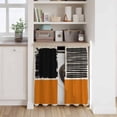 thumbnail image 6 of Orange Black Kitchen Curtain for Berdoom Living Room Cafe 45 Inch Length, Farmhouse Striped Modern Abstract Art Tiers Curtains Light Filtering Drapes Rod Pocket Window Treatment 2 Panels 52"Wx45"L, 6 of 8