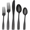 thumbnail image 1 of Matte Black Silverware Set, Satin Finish 5Piece Stainless Steel Flatware set, Tableware Cutlery Set Service, Utensils for Kitchens, Dishwasher Safe, 1 of 7