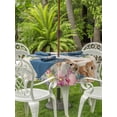thumbnail image 2 of Outdoor Tablecloth with Umbrella Hole and Zipper, Easter Rabbits Round Table Cloth 60 Inch Waterproof Tablecloth, Cute Bunny Eggs Flowers Botanical Spring Beige Picnic Table Cover for Patio Camping, 2 of 7