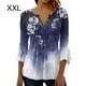 thumbnail image 3 of Qarigey Tops de manga 3/4, camiseta oscilante, túnica de verano, lavable, atractiva, de larga duración, con parte delantera plisada, para Prendas para la parte del cuerpo Rojo púrpura XXL, 3 of 5