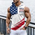 thumbnail image 2 of GrmtClth Usa Flag Hooded Tank Tops for Men Independence Day 4th Of July Slim Fit Gym Hoodie Sleeveless Workout Muscle Shirt Athletic Bodybuilding Clothes Watermelon Red 2XL, 2 of 7