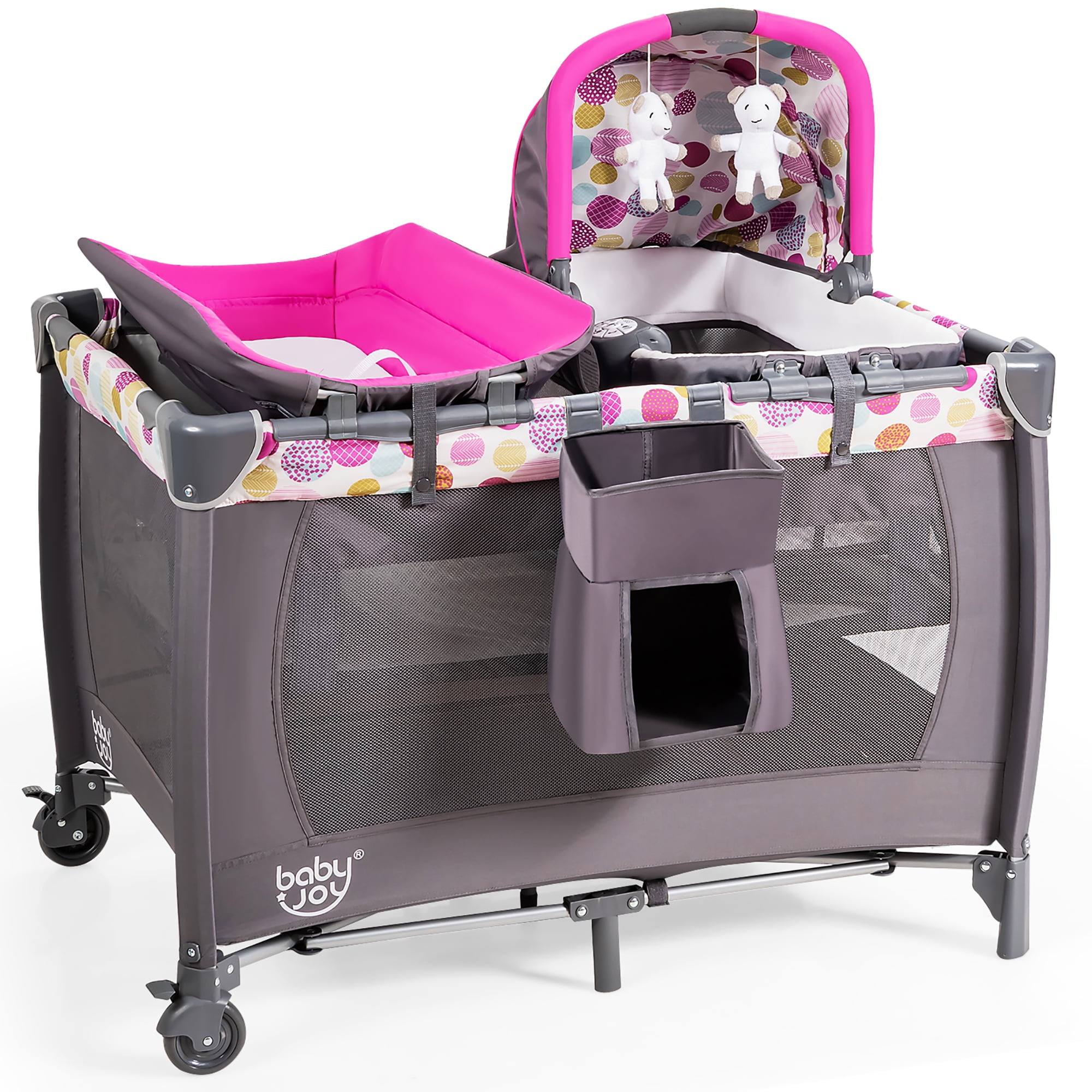 FUFU & GAGA Multifunctional Crib, Foldable Baby Bed Portable Play ...