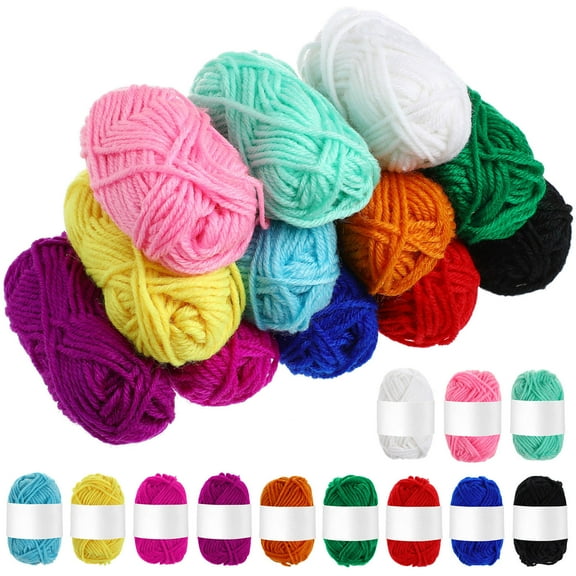 jojofuny 12Pcs Yarn for Crocheting Multicolor Acrylic Suitable for Girls and Women Handcrafts
