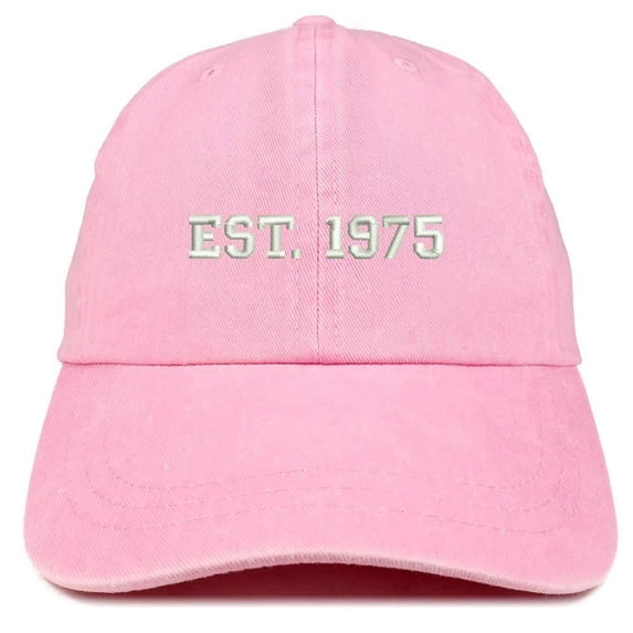 Trendy Apparel Shop 1975 Embroidered - 43rd Birthday Gift Pigment Dyed Washed Cap - Dark Green