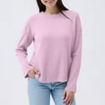 thumbnail image 2 of Kilaqueen Lightweight Women's Sweaters Solid Color Crew Neck Long Sleeve Pullover Tops Casual Comfy Soft Sweaters, 2 of 3