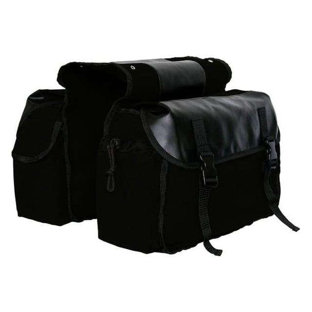 Sonducket Sillín de bicicleta, alforjas impermeables de lona, mochila, herramientas laterales, asiento trasero, portabicicletas, viajes, Ciclismo Negro