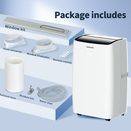 HUMSURE Portable Air Conditioner 14000 BTU(ASHRAE) ,Suitable for 420 sq ft of Rooms, Floor Standing Air Conditioning AC Unit with Remote Control and Installation Kit, 5-In-1 Function 9200BTU(SACC)