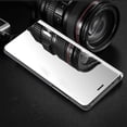 thumbnail image 2 of Compatible with iPhone 16 Case with Kickstand Leather Clear View Makeup Mirror Design Glitter Luxury Shockproof Protective Flip Case for iPhone 16 6.1 inch Mirror Sliver QH, 2 of 9