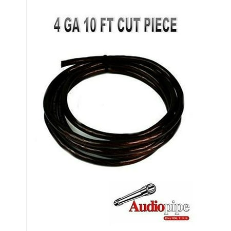 10' FT 4 GAUGE GA AWG BLACK WIRE CABLE POWER GROUND PRIMARY AMP AUDIO