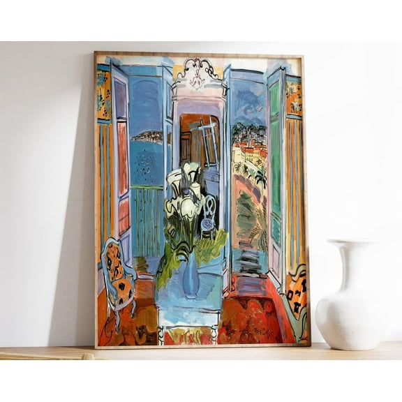 Raoul Dufy Poster, Interior With Open Window, Fauvist Print, Expressionist Art, Fashionable Decor, Famous Art, Scenery Art, Floral Print Wall Art, Modern Wall Decor, 8x12 UNFRAMED